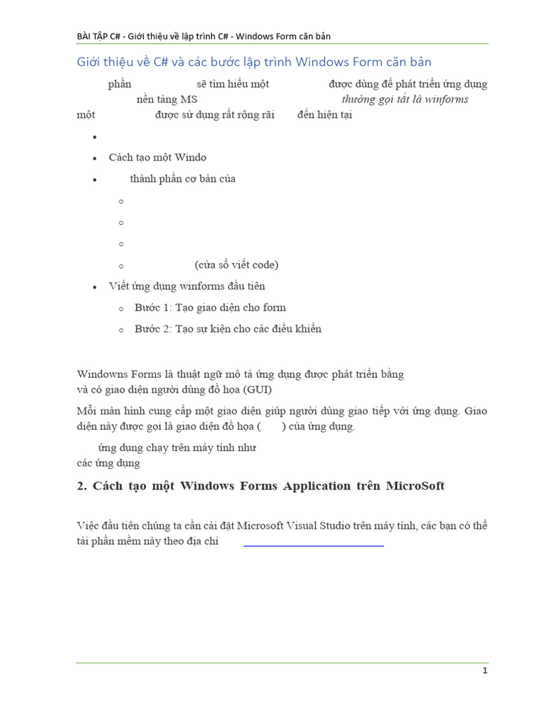13 Bài Tập Thực Hành Lập Trình c# Căn Bản - Windows Forms | PDF