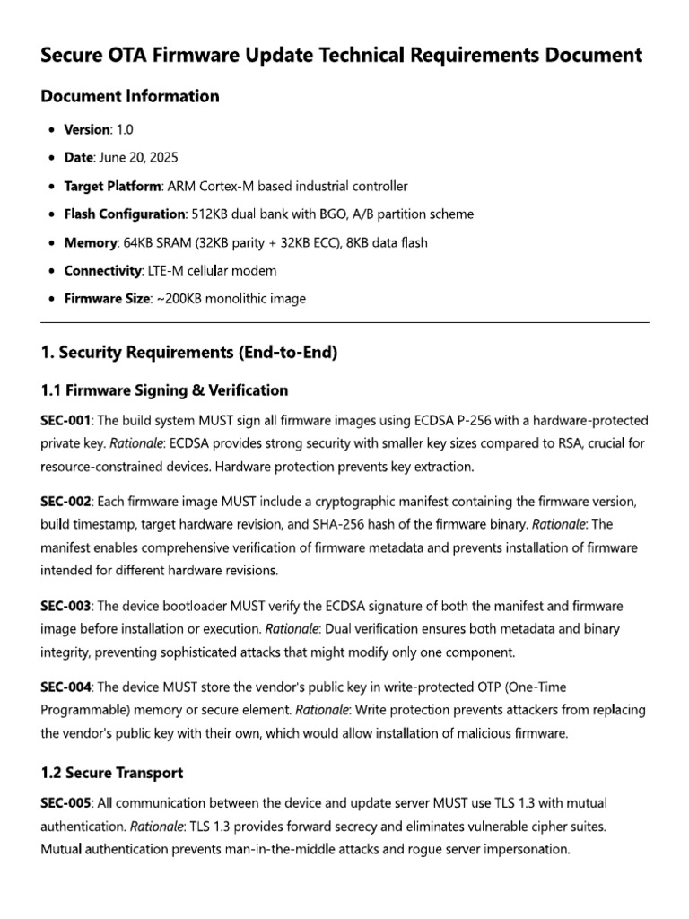 Ota Requirement | PDF