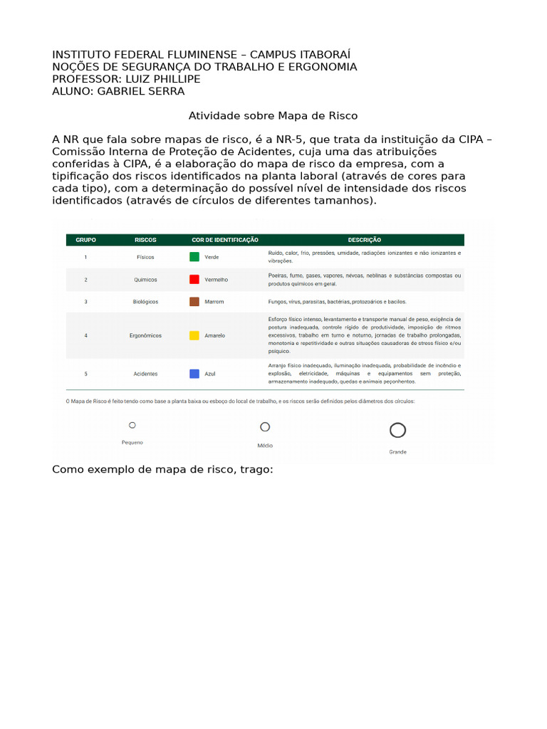 Mapa de Risco e Segurança do Trabalho | PDF
