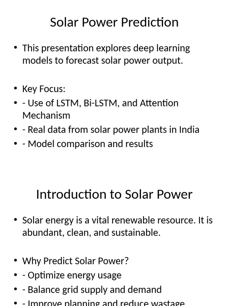 Deep Learning for Solar Power Forecasting | PDF | Machine Learning ...