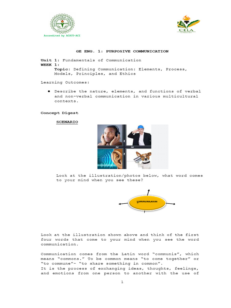 Fundamentals of Communication Overview | PDF | Communication ...