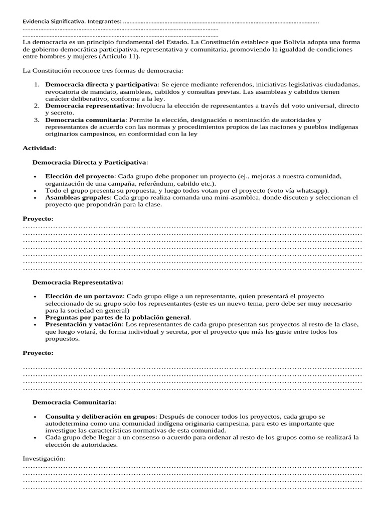 La Democracia Es Un Principio Fundamental Del Estado DCO-311 | PDF ...