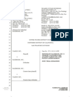 Facebook patent counter claim lawsuit against Yahoo! (March 2012)