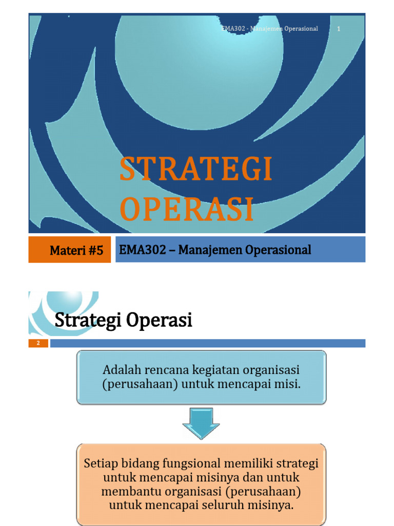 Strategi Operasional dalam Manajemen | PDF