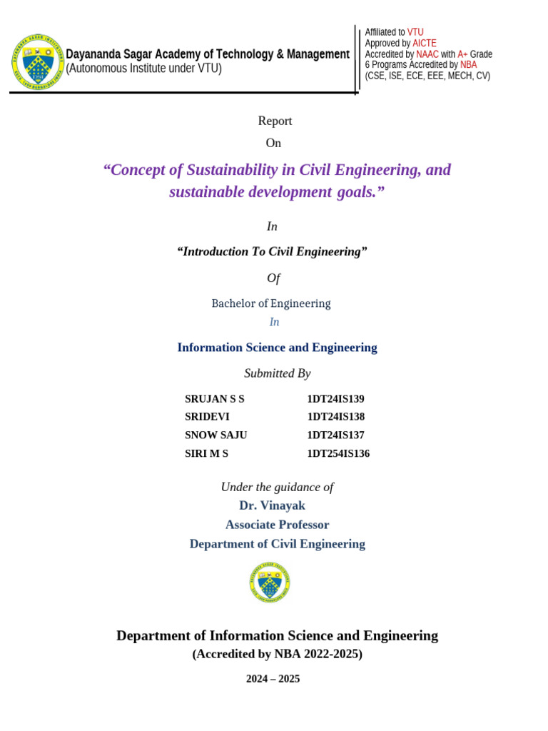Sustainability in Civil Engineering Report | PDF | Sustainability ...