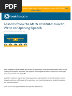 How To Write A Great GSL MUN Speech + Examples | PDF | United Nations ...