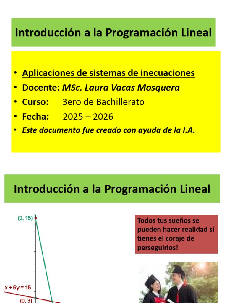 Introducción a la Programación Lineal | PDF | Programación lineal ...