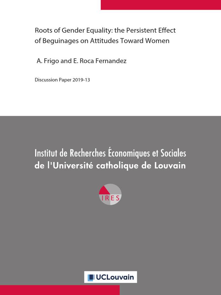 Roots of Gender Equality, The Persistent Effect | PDF | Literacy