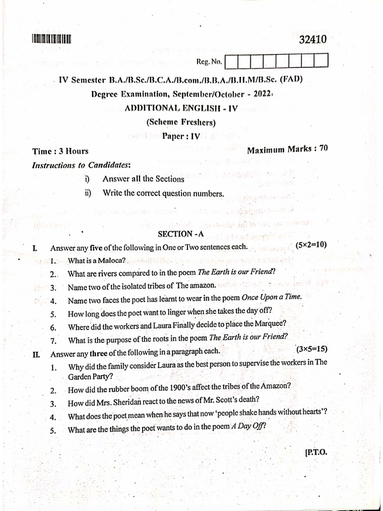 Add English Sep-Oct - 22 (32410) Bca Bba B.com 4th Sem | PDF