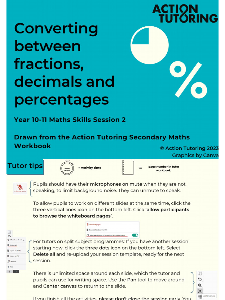 02 Converting Between Fractions Decimals and Percentages | PDF
