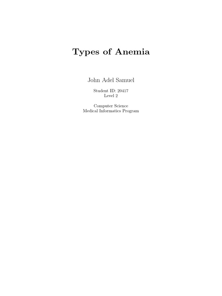 Types and Causes of Anemia Explained | PDF | Anemia | Vitamin B12