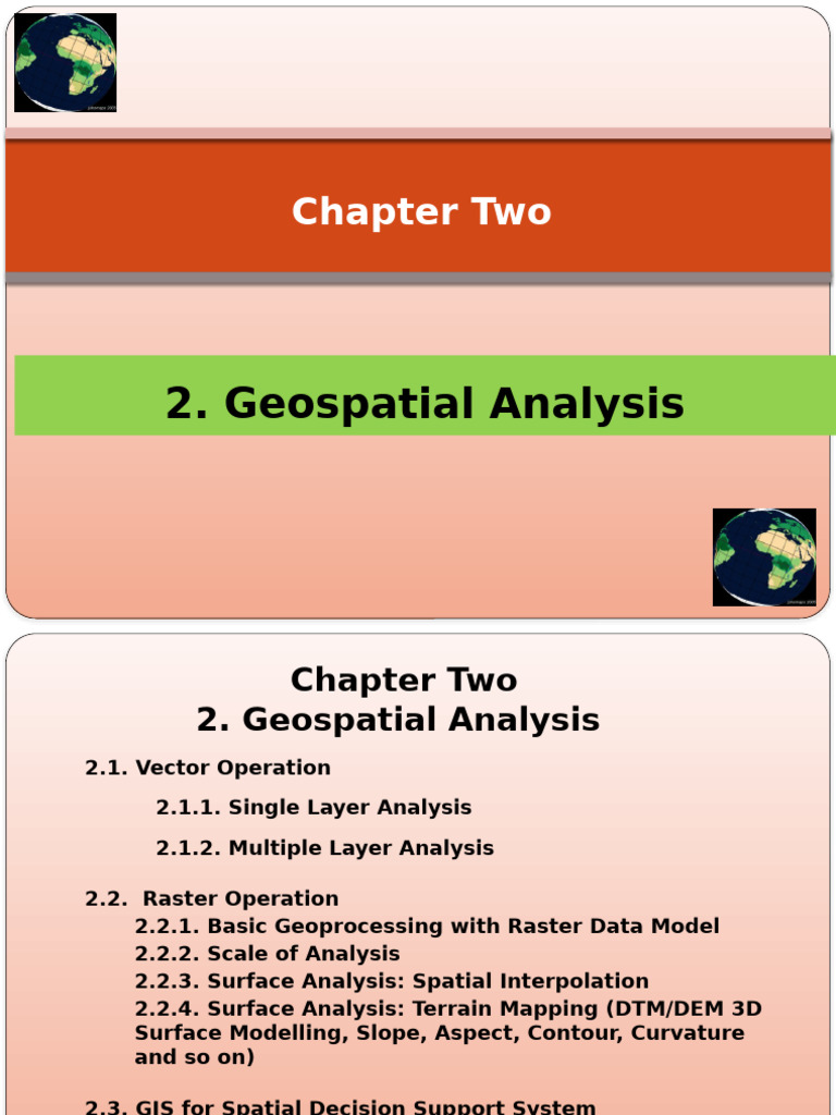Geospatial Analysis Techniques Overview | PDF | Geographic Information ...