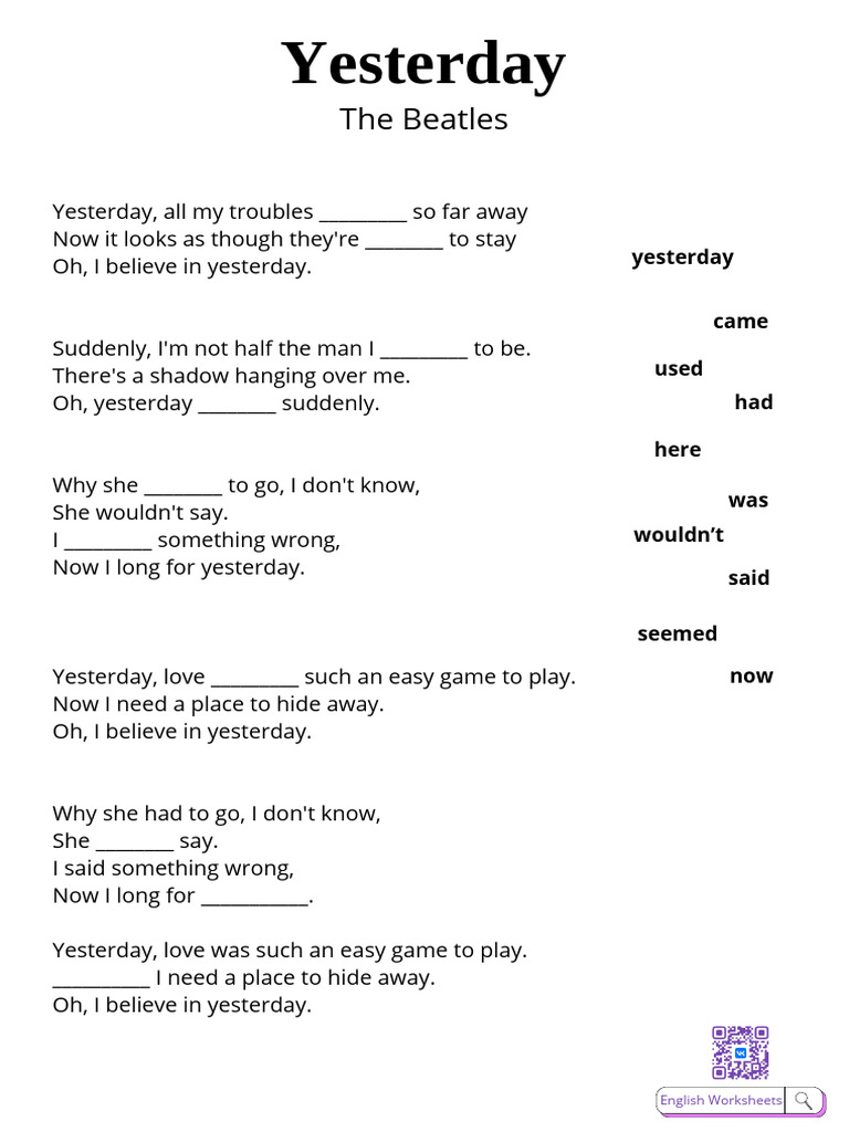 Yesterday PDF | PDF
