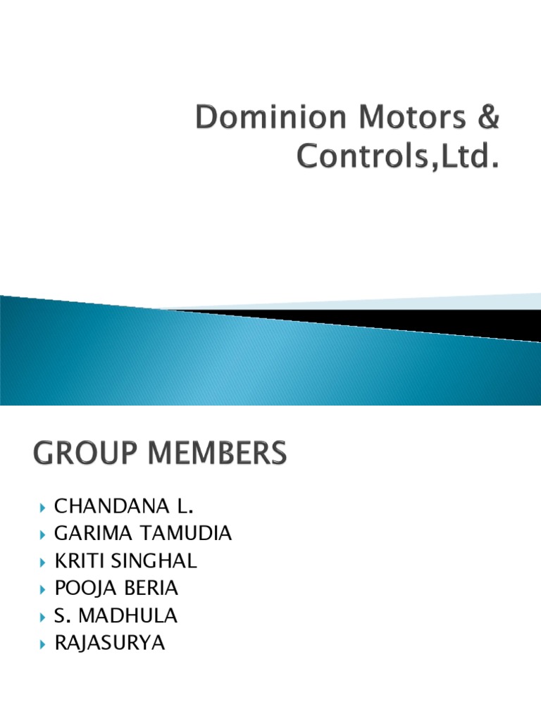 Dominion Motors Case PDF Horsepower Sales