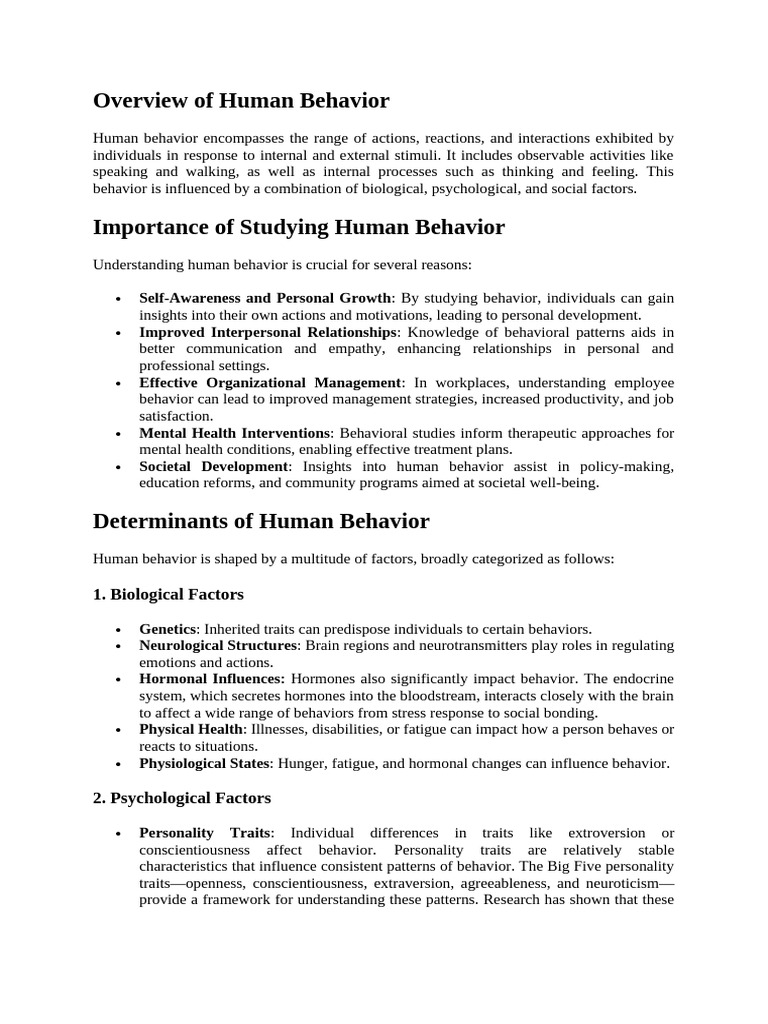 Understanding Human Behavior Factors | PDF | Human Behavior | Behavior