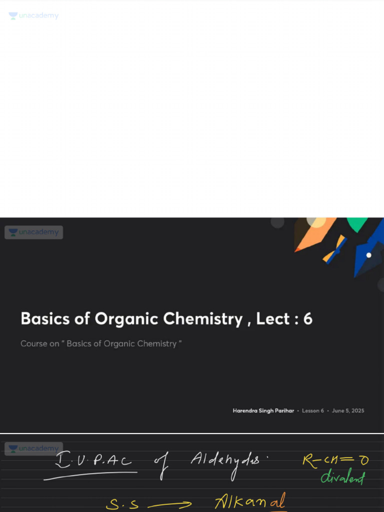 Basics of Organic Chemistry Lect 6 With Anno | PDF