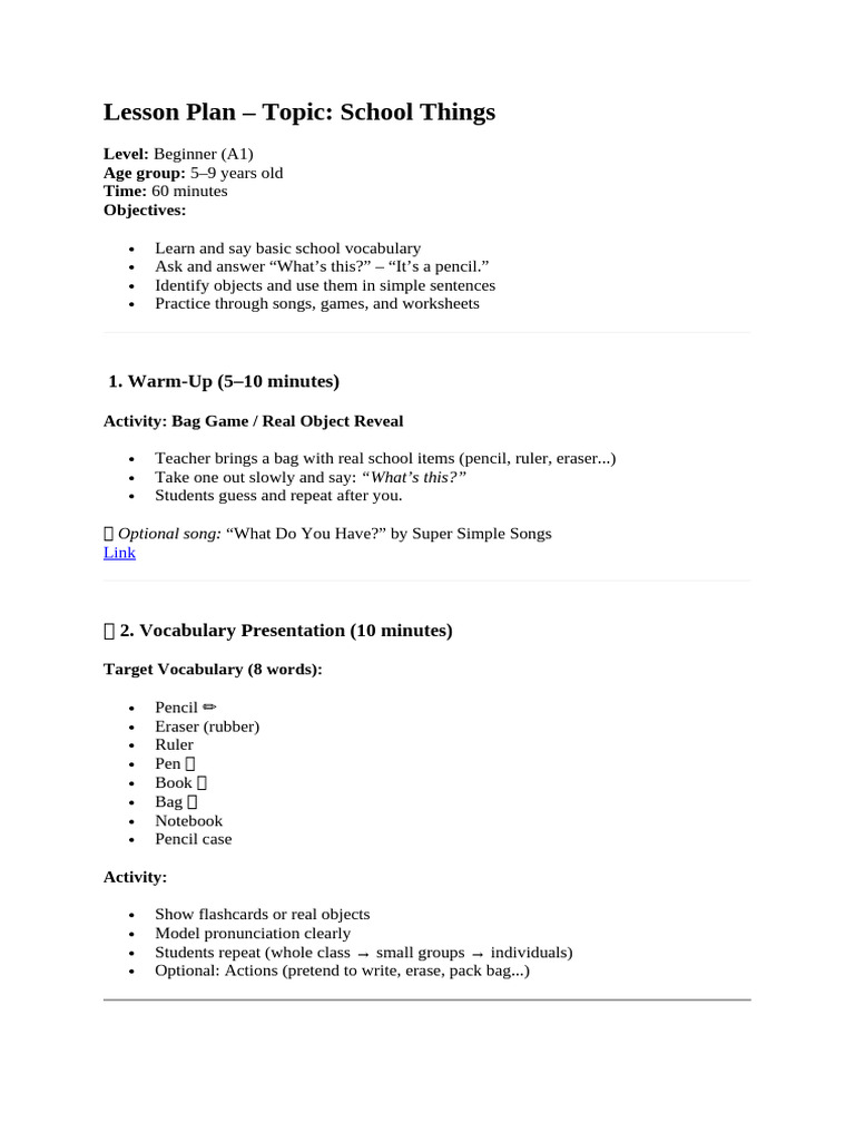 Lesson Plan 3 | PDF | Learning