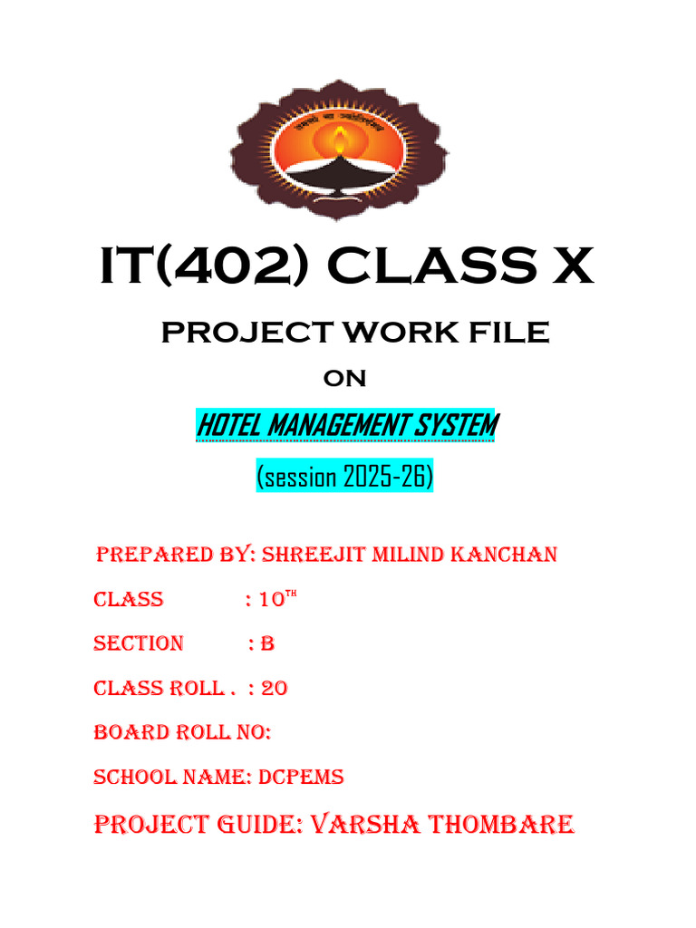 Hotel Management System by Shreejit Kanchan 1 | PDF | Databases ...
