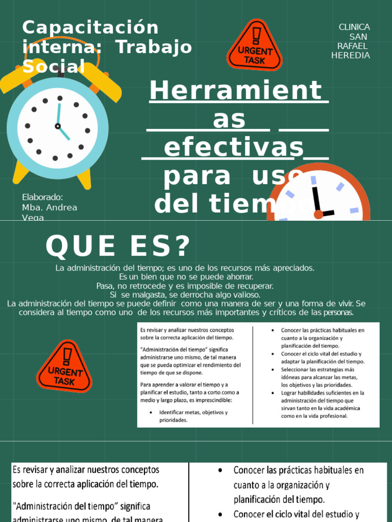Herramientas para la Gestión del Tiempo | PDF | Sicología | Ciencias ...