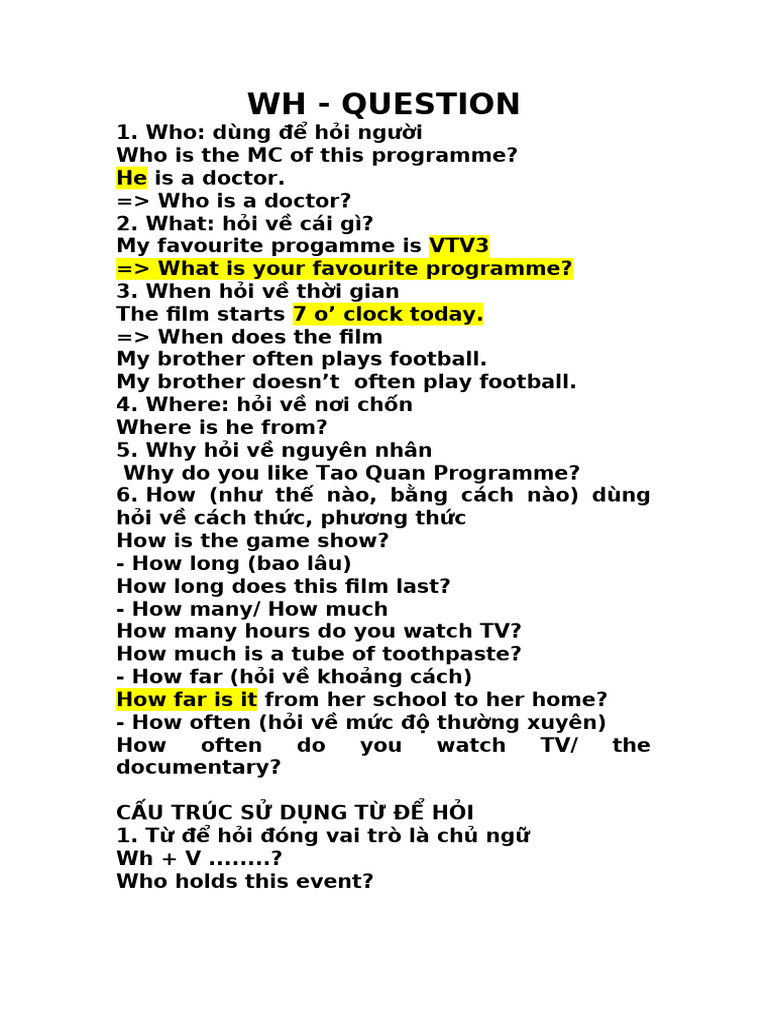 WH - Question | PDF