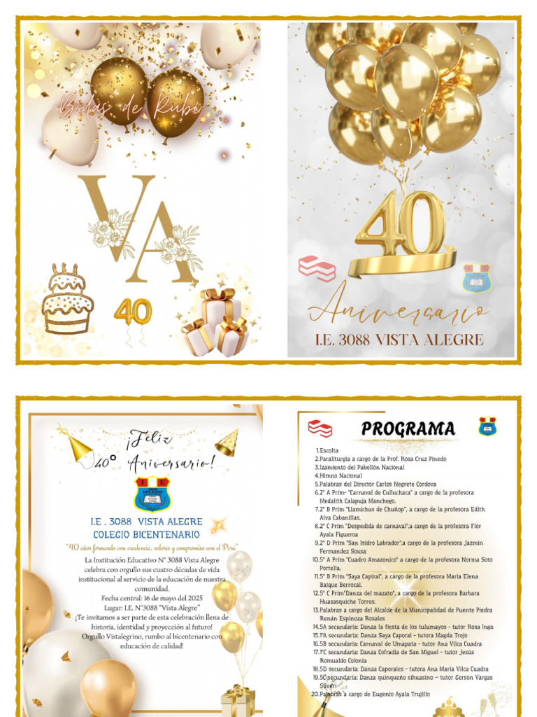 Programa de Aniversario 2025 | PDF