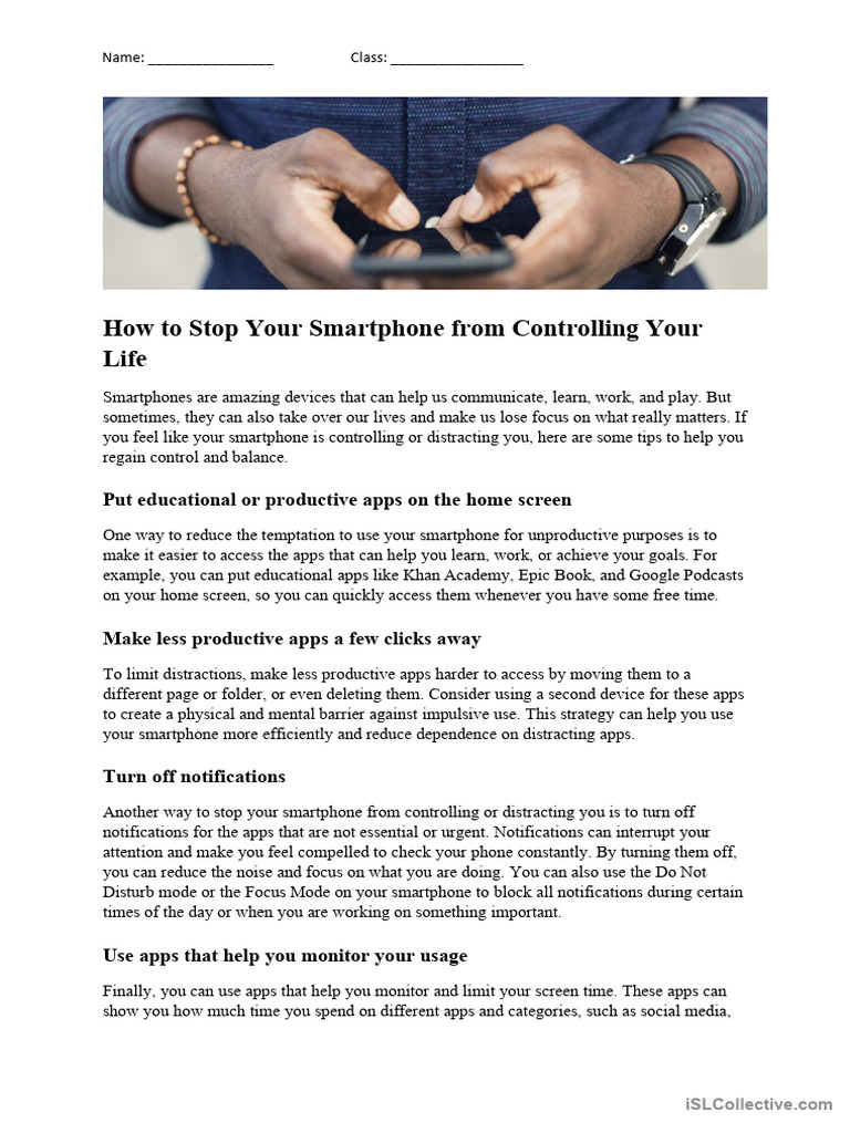 Tips For Students On How To Minimize Smartphone Distractions | PDF ...