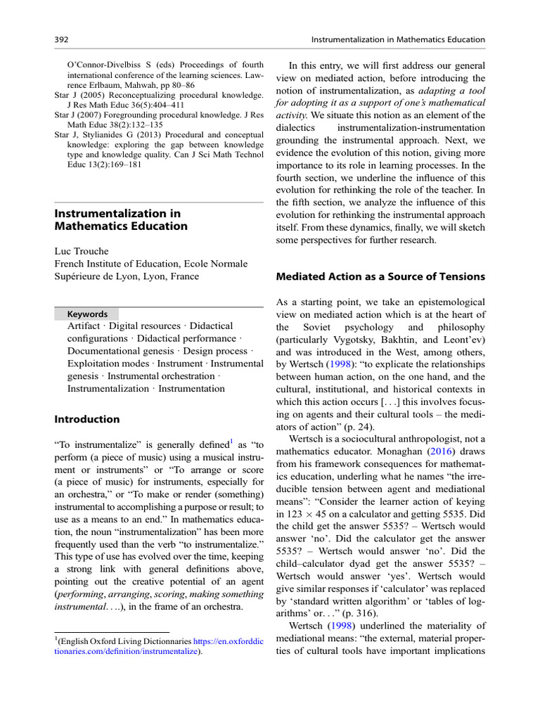 Instrumentalization in Math Education | PDF | Function (Mathematics ...