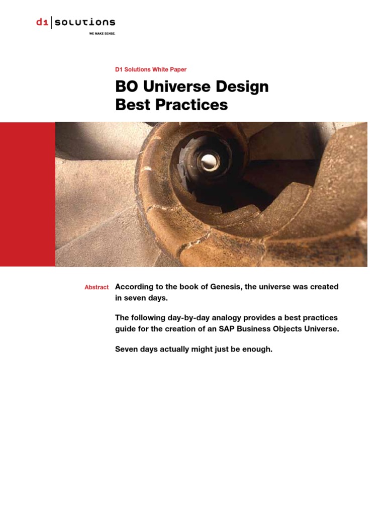 Best Practices for BO Universe Design | PDF | Databases | Data Model