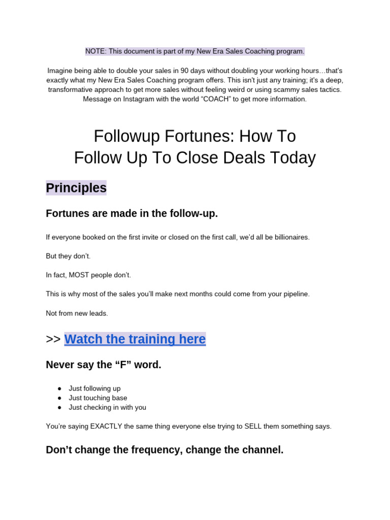 Mastering Follow-Up for Sales Success | PDF