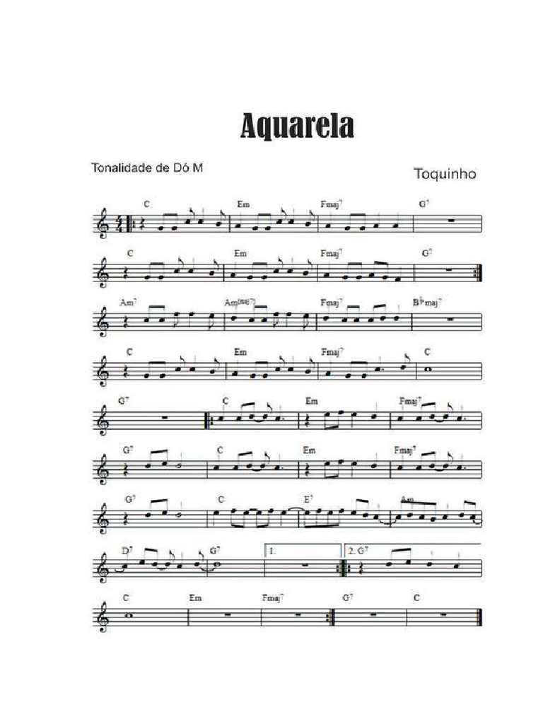 Partitura Aquarela Pdf