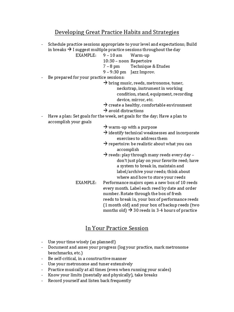 Developing Great Practice Habits and Strategies | PDF | Musicology