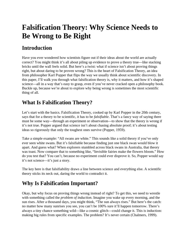 Understanding Falsification Theory in Science | PDF | Falsifiability ...