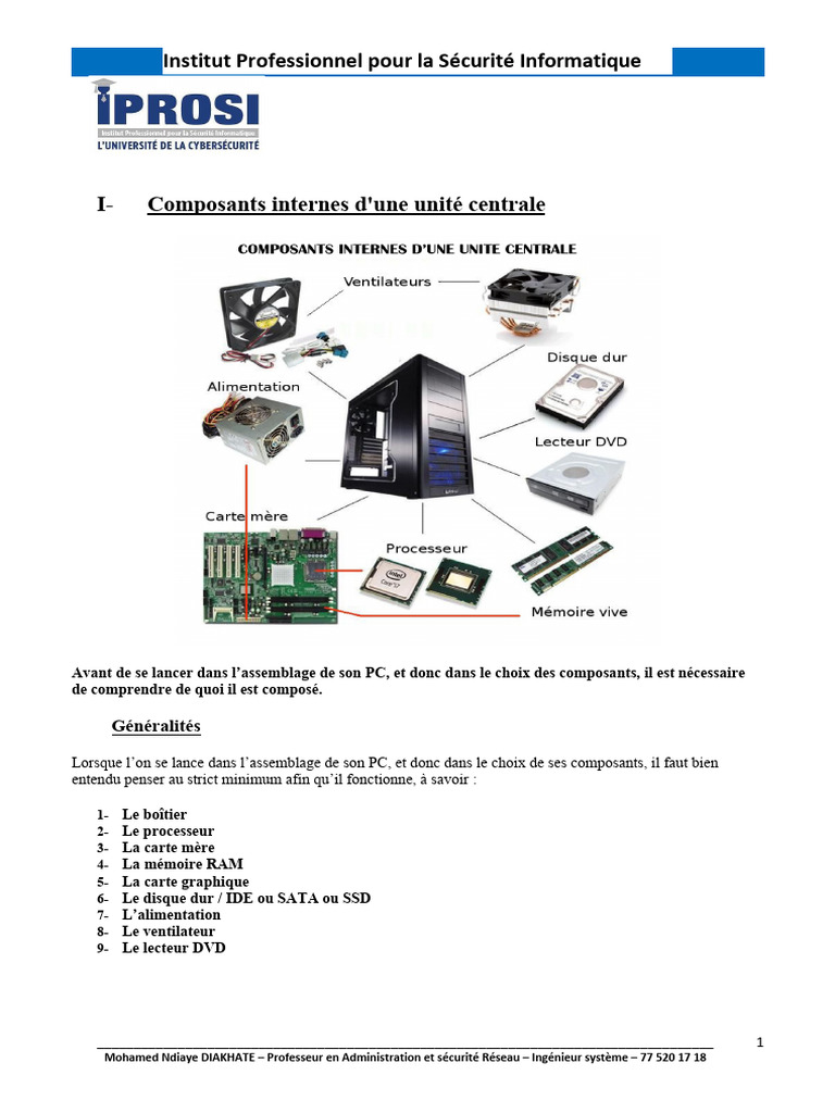 Composants internes de l'unité centrale | PDF | Disque dur | Solid ...