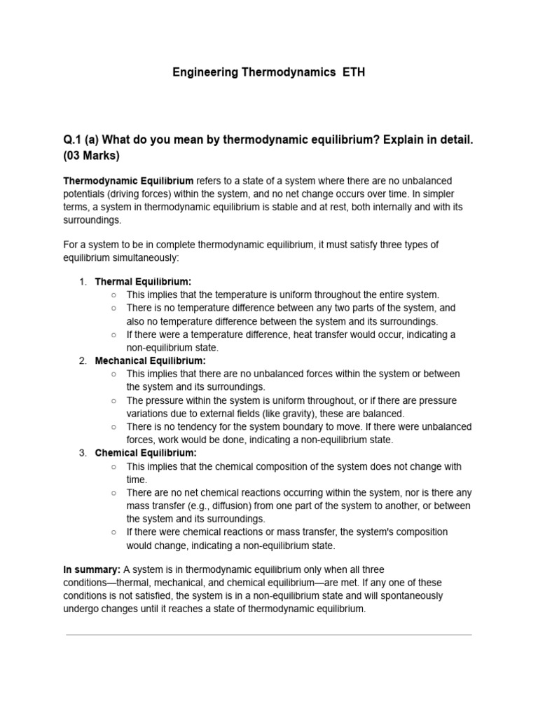 Understanding Thermodynamic Equilibrium | PDF | Heat | Second Law Of ...
