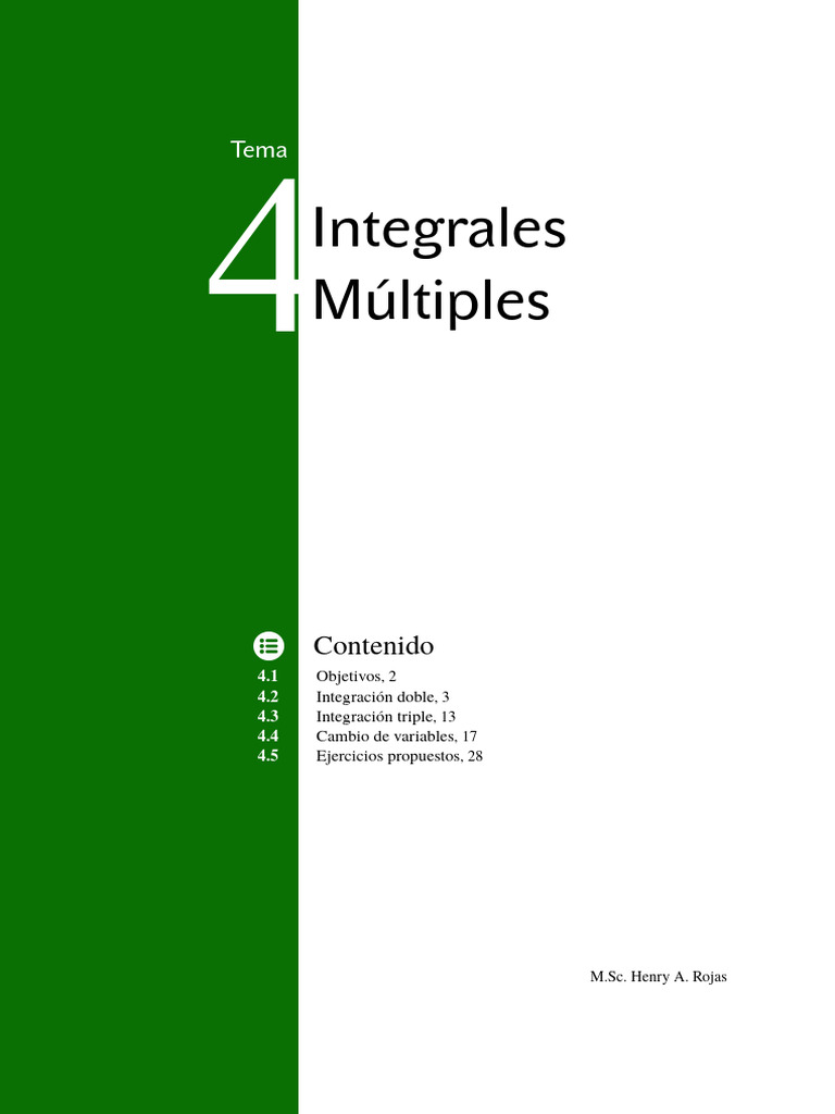 Integrales Múltiples: Teoría y Ejercicios | PDF | Integral | Sistema ...
