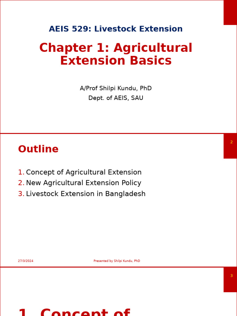 Livestock Extension Education Overview | PDF | Agriculture | Livestock