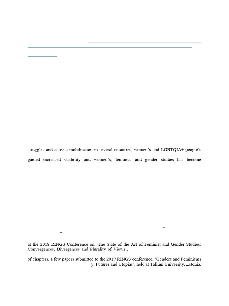 Routledge International Handbook of Feminisms and Gender Studies ...
