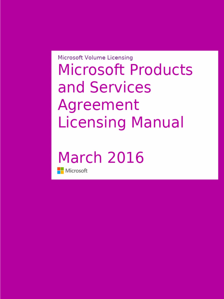 Microsoft Volume Licensing Manual 2016 | PDF | Subscription Business ...