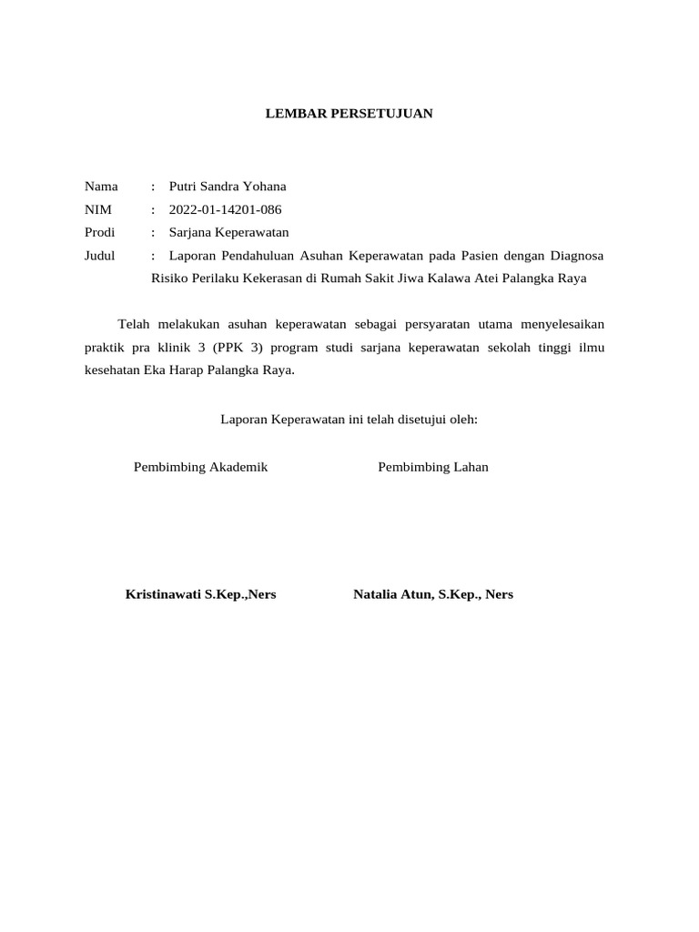 Lembar Per Risiko Perilaku Kekerasan Pdf