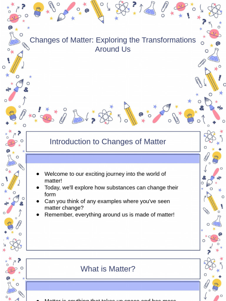 Changes of Matter: States and Examples | PDF