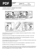Trab. Av. Variações Linguísticas 6º e 7º Ano 1º Bim.