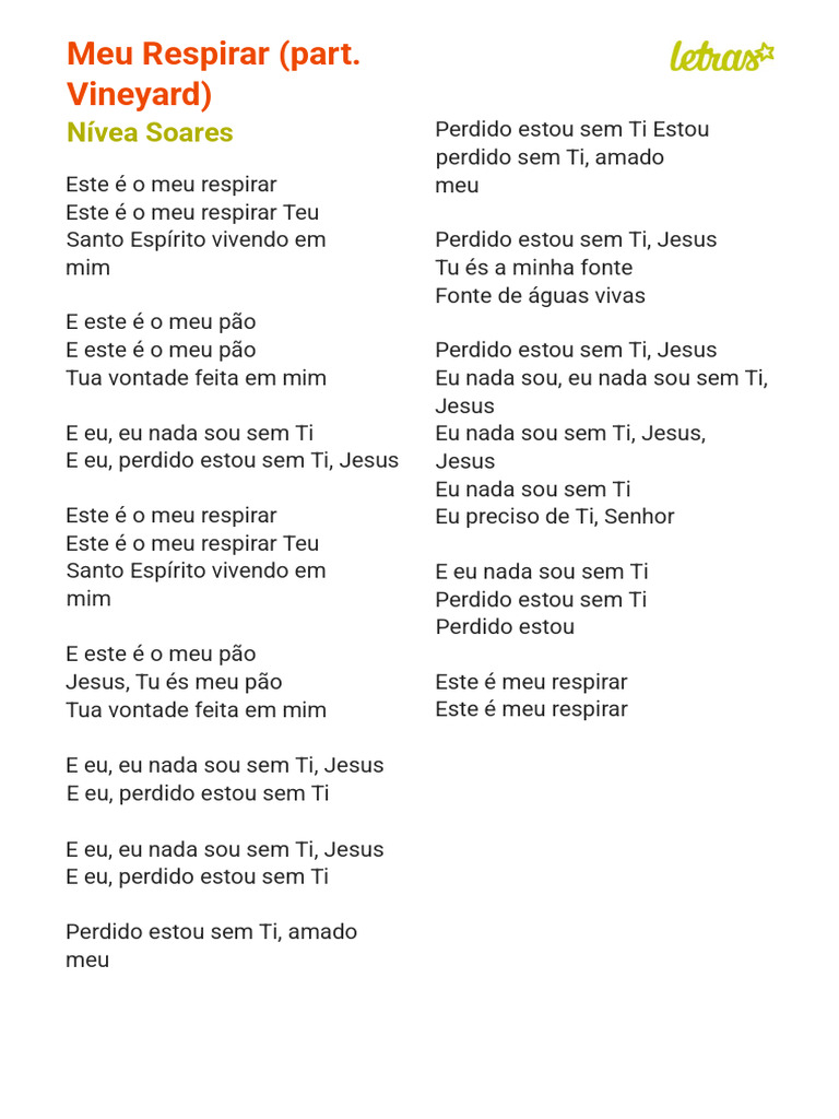 Meu Respirar: Dependência de Jesus | PDF