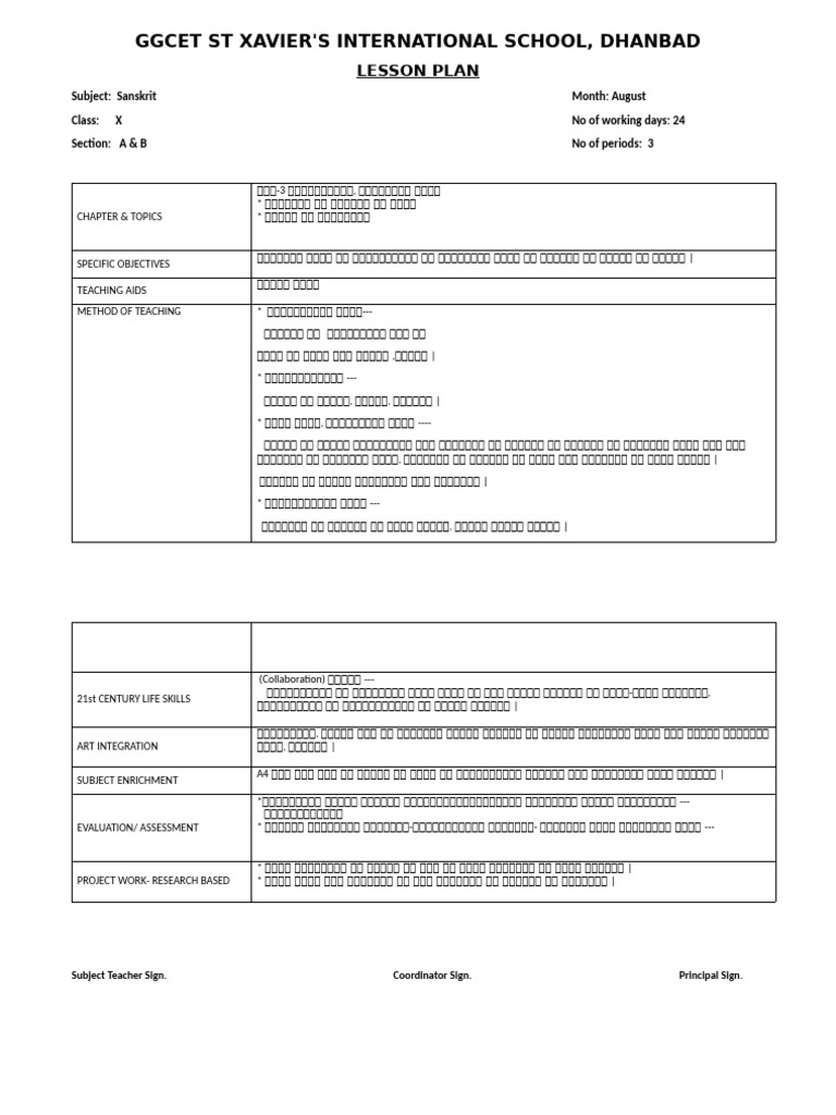 Std- X, पाठ-3 चित्रवर्णन, अनुच्छेद लेखन, Lesson plan | PDF