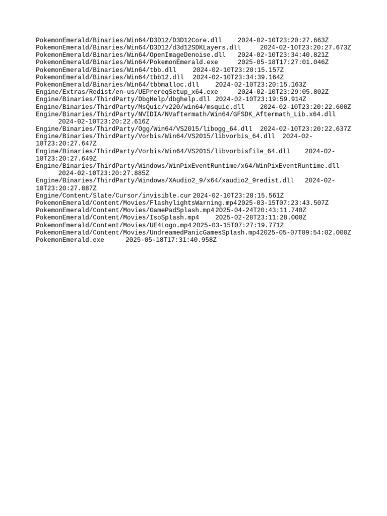 Pokemon Emerald Win64 Binary Files | PDF