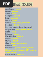 A to Z List of Animal Sounds | PDF
