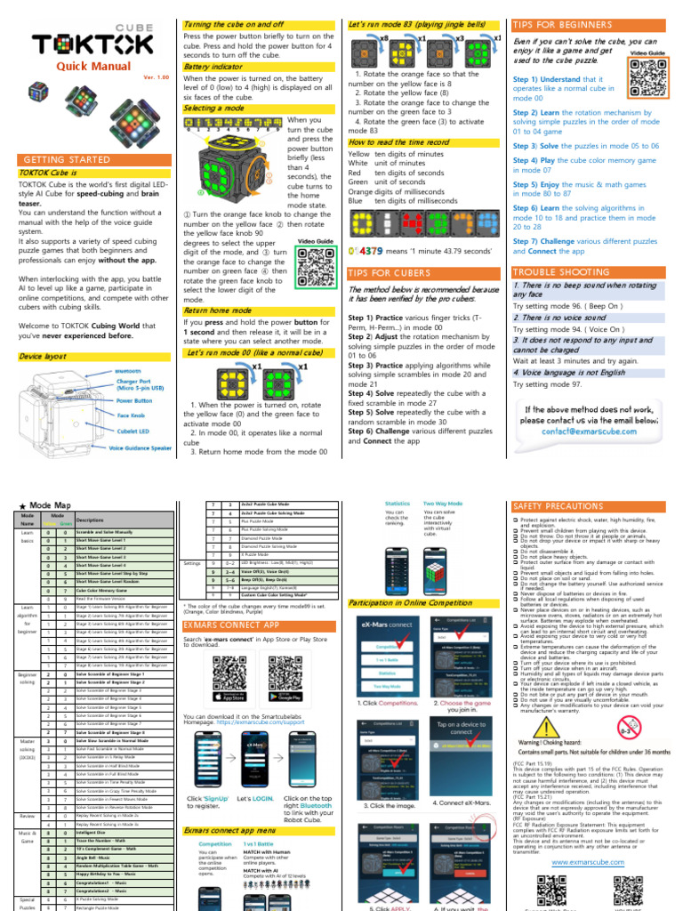 TOKTOK Cube Quick Start Guide | PDF