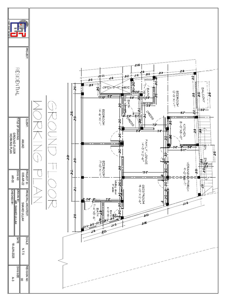 Ground Floor Working Plan - Amjad Project | PDF