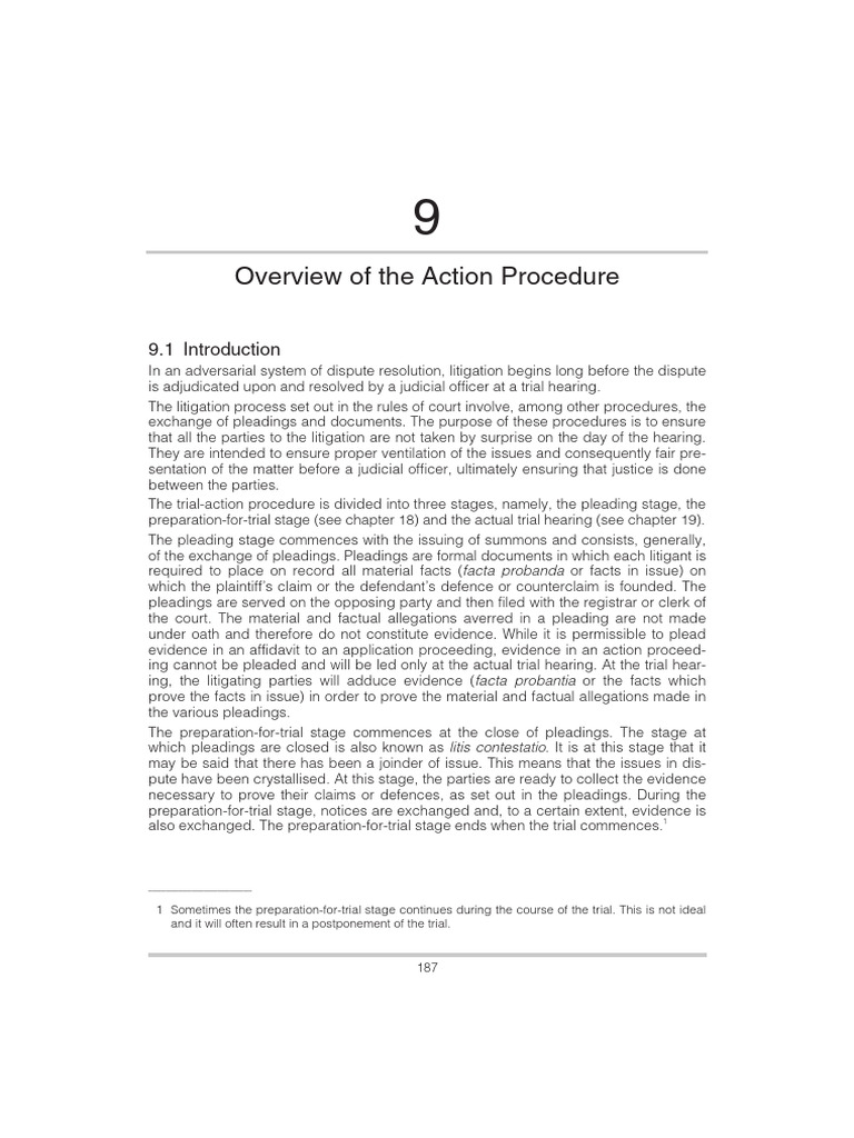 Action Procedure Overview in Litigation | PDF | Pleading | Lawsuit