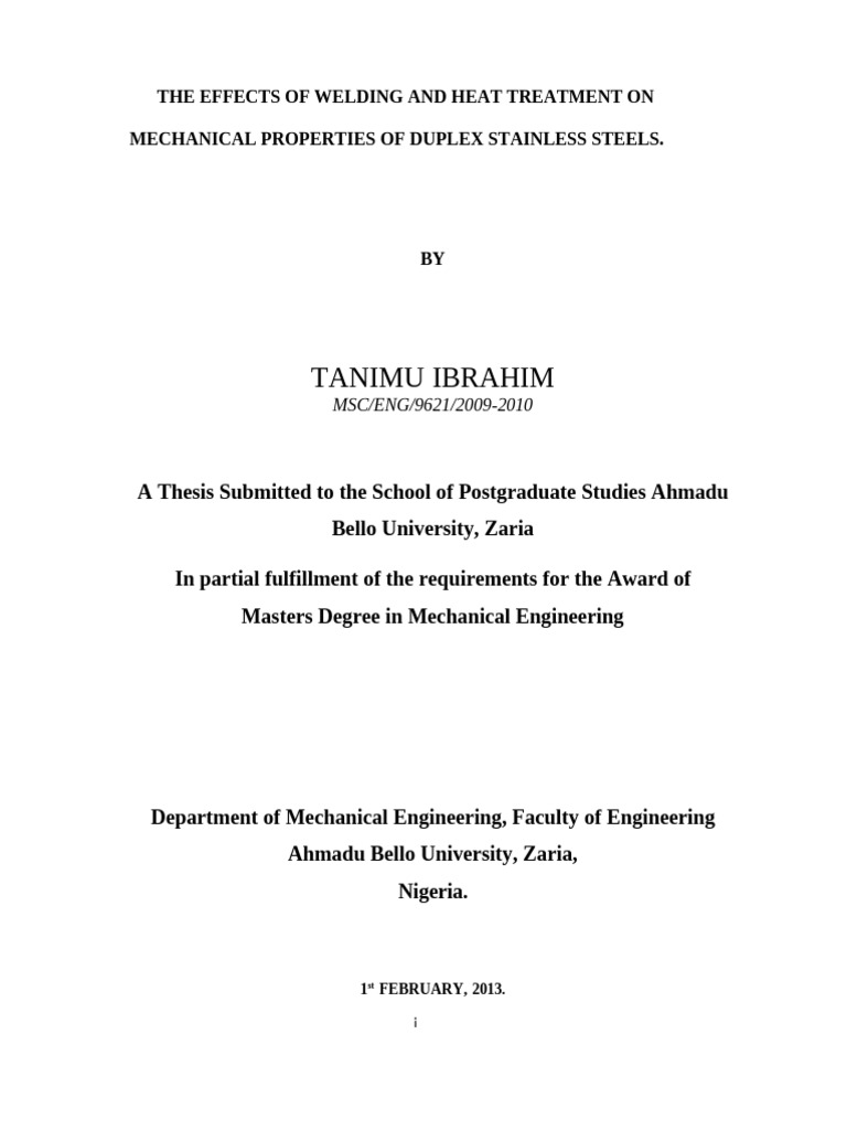 The Effects of Welding and Heat Treatment On Mechanical Properties of ...