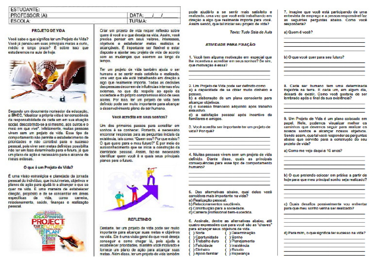 Projeto de Vida 8º Ano | PDF